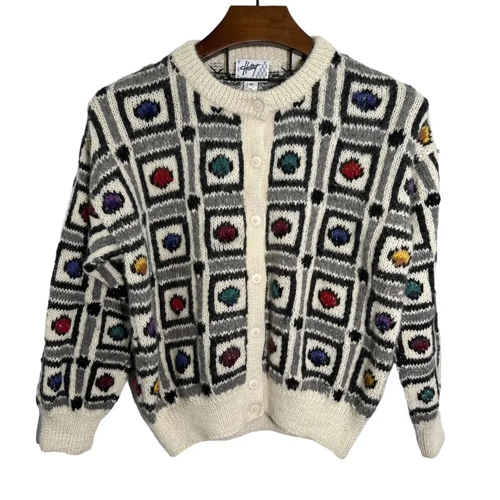 Hallet‎ San Francisco Womens Vintage Alpaca Wool Sweater Size Medium Handknit